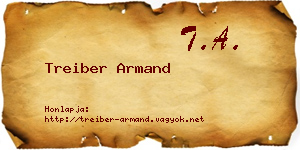 Treiber Armand névjegykártya